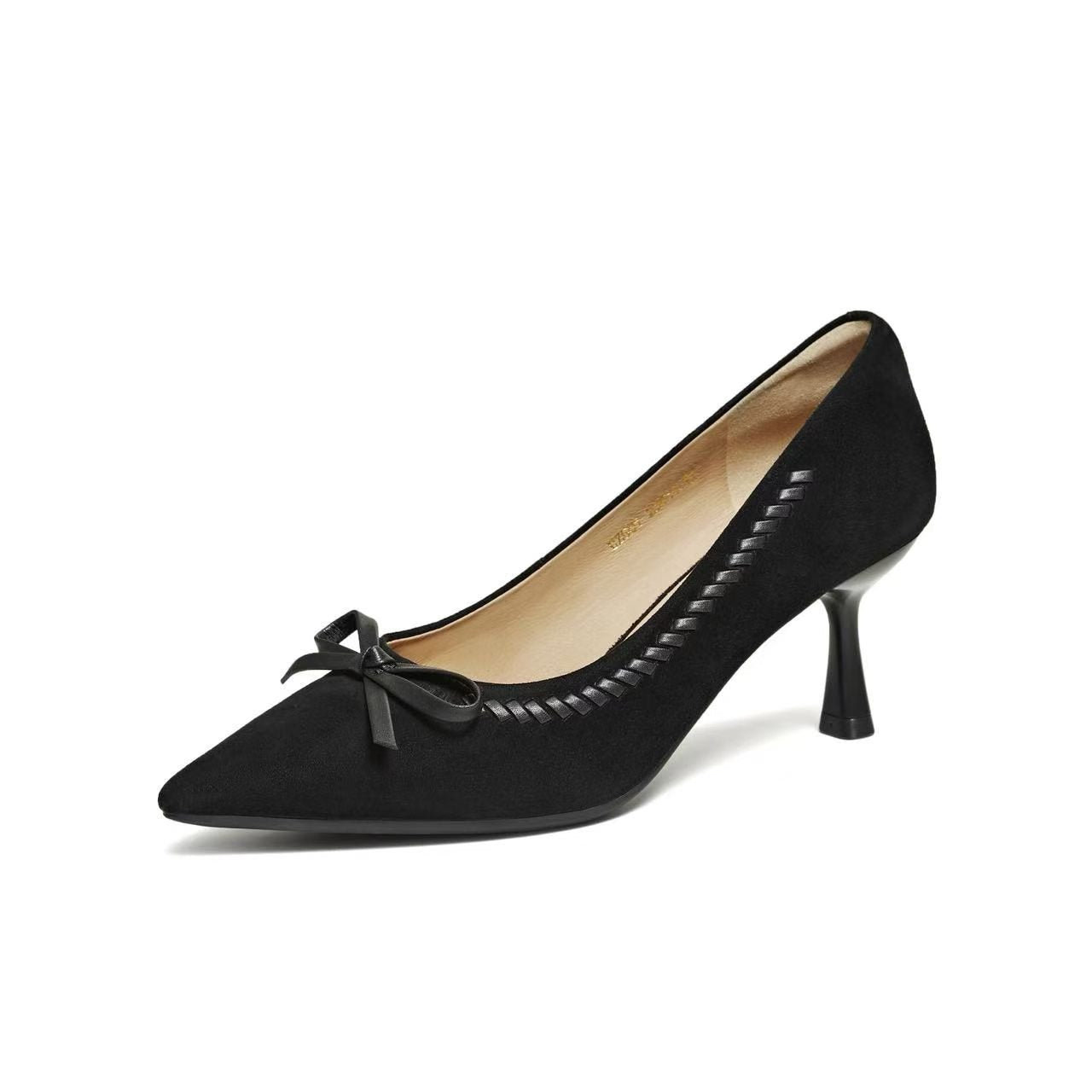 Pointed Bow Stiletto Pump 黑色