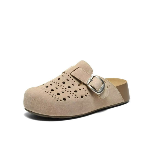 Perforated Clog Mule 米色