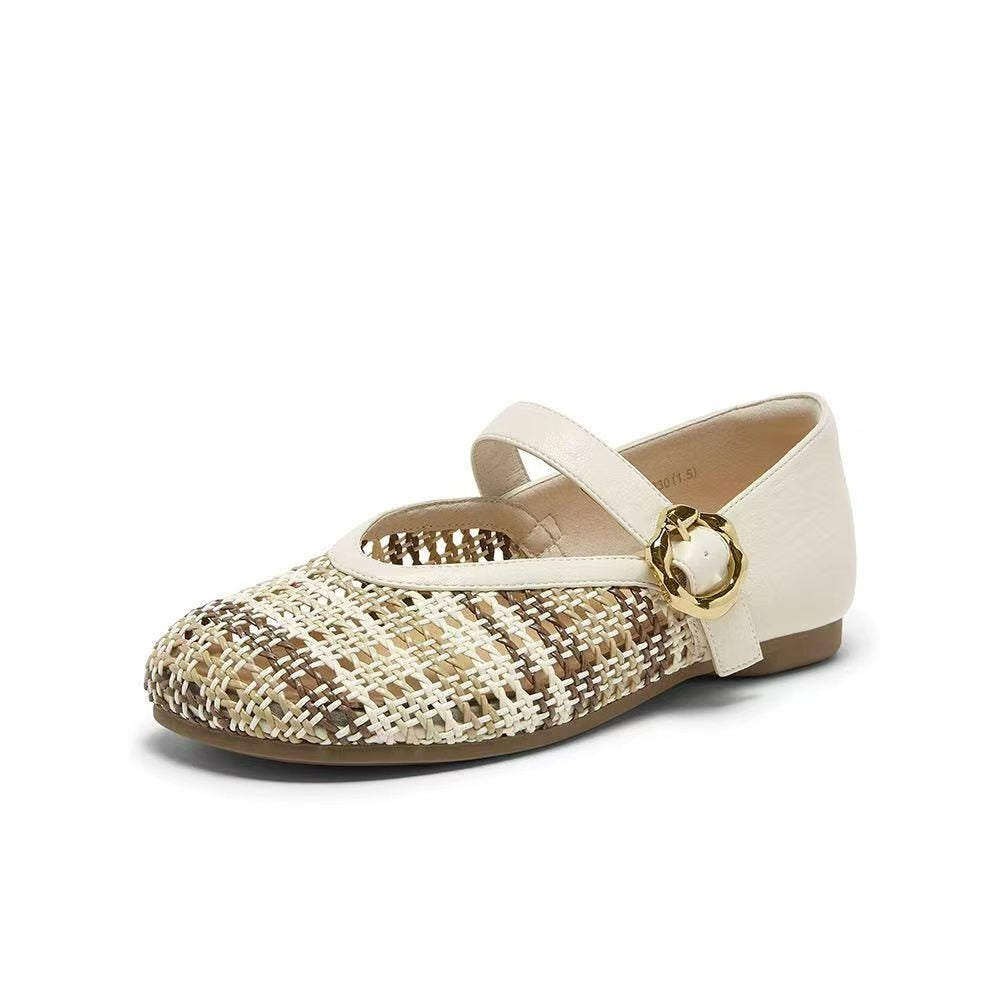 Woven Tweed Mary Jane 米白