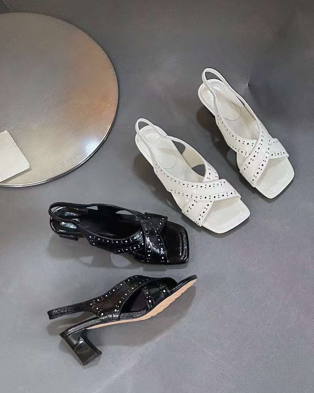 Crisscross Slingback Block Heel Sandals