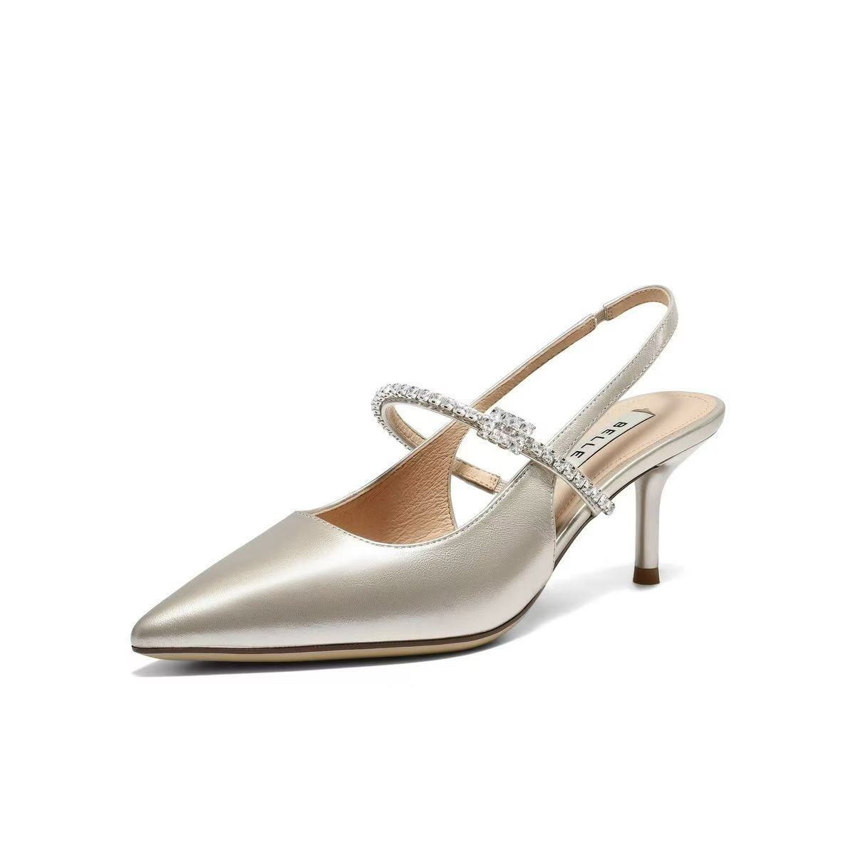 Pearl Strap Pointed Slingback Stiletto 珍珠白