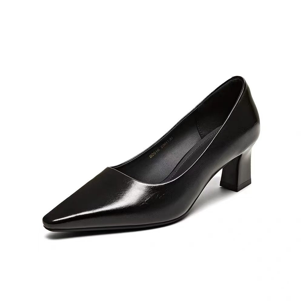 Block Heel Pumps - 棕色