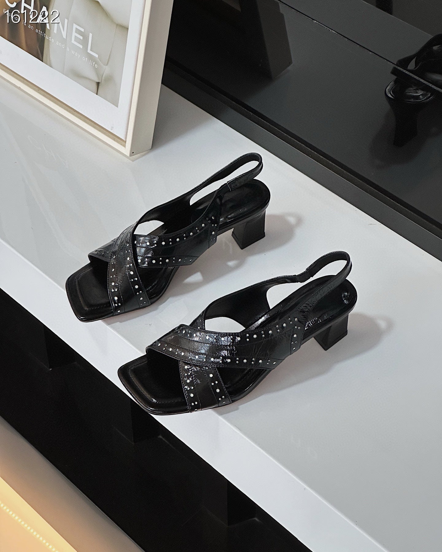 Crisscross Slingback Block Heel Sandals